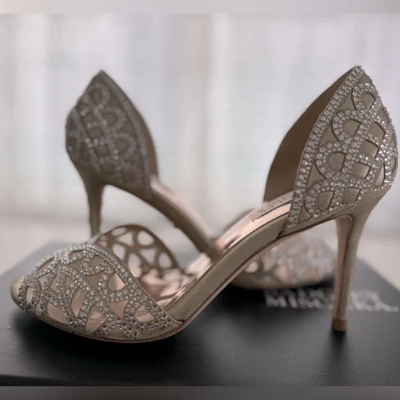 Badgley Mischka Harris Peep Toe d'Orsay Pumps, Size 7 - Picture 4 of 13